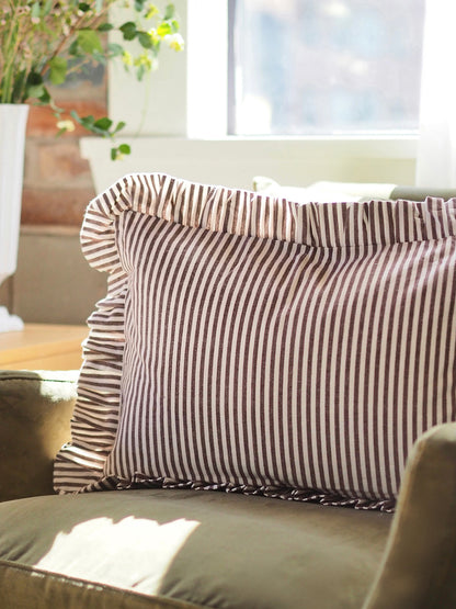 Dark Chocolate Stripe Pillow | 14x20