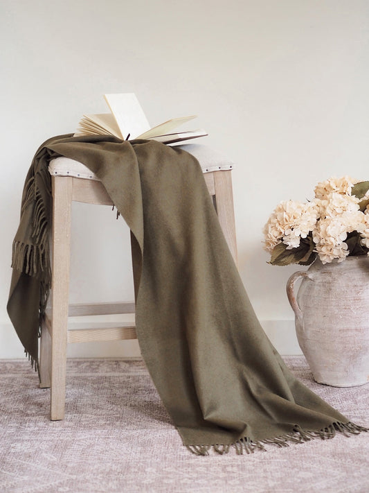 Olive Green Baby Throw