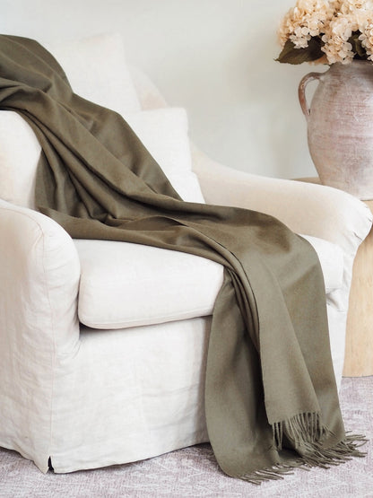 Olive Green Baby Throw