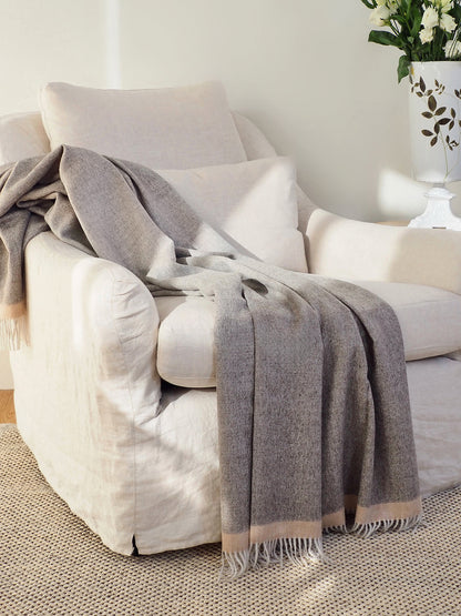 Steel/Almond Baby Throw